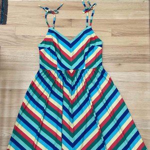 ModCloth Rainbow Dress; My Sunday Zest A-Line Dress in Paradise in L
